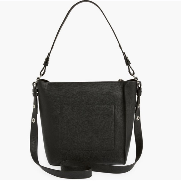 ALLSAINTS All Saints Kita Pebbled Leather Crossbody Shoulder Bag Black - Picture 3 of 6